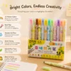 12 Colors Fruit Scented Highlighter Set with pastel highlighter pens in a storage box for studying, journaling, note-taking, and office use. 12 Colors Fruit Scented Highlighter Set with pastel highlighter pens in a storage box for studying, journaling, note-taking, and office use.