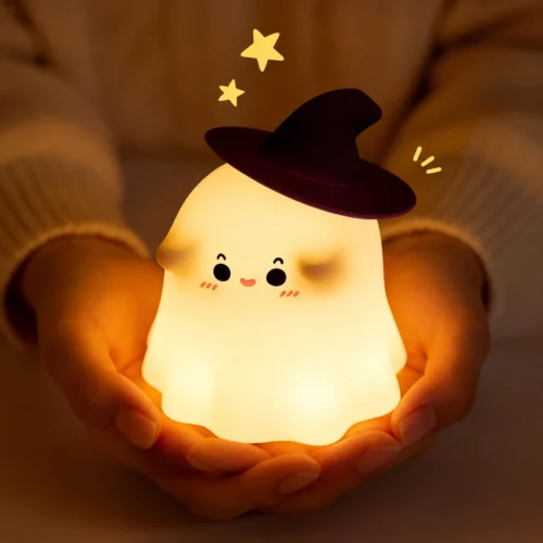 Cute Ghost Night Light with soft warm LED glow and silicone body, perfect for bedroom décor, nursery, bedside table, and cozy room lighting. Cute Ghost Night Light with soft warm LED glow and silicone body, perfect for bedroom décor, nursery, bedside table, and cozy room lighting.