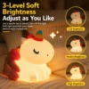 Cute Unicorn Night Light made from soft silicone with a warm LED glow, perfect for kids' bedrooms, nurseries, bedside tables, and kawaii room décor.