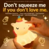 Cute Unicorn Night Light made from soft silicone with a warm LED glow, perfect for kids' bedrooms, nurseries, bedside tables, and kawaii room décor.