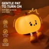 Cute Pumpkin Night Light made from soft silicone with warm LED lighting, perfect for bedrooms, nurseries, Halloween décor, and cozy bedside lighting.
