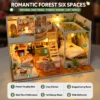 Cozy Miniature DIY Villa Kit with detailed rooms, tiny furniture, plants and warm LED lighting Cozy Miniature DIY Villa Kit with detailed rooms, tiny furniture, plants and warm LED lighting