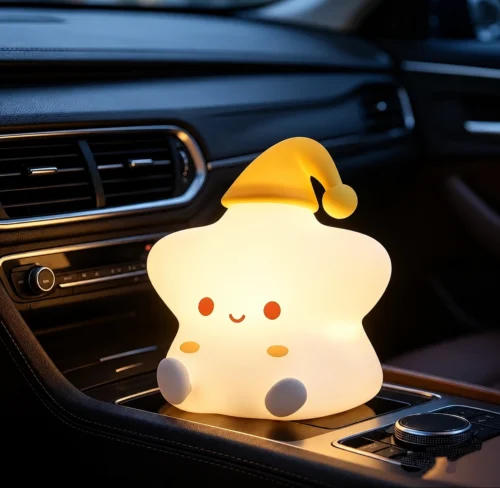 Cute star-shaped LED car night light with warm glow Cute star-shaped LED car night light with warm glow