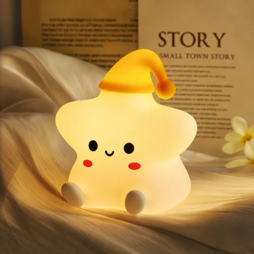 Cute star-shaped LED car night light with warm glow Cute star-shaped LED car night light with warm glow