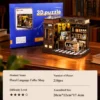 Miniature cozy café DIY kit with detailed coffee shop interior, tiny furniture and decorative accessories