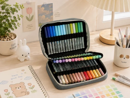 60 Colors Acrylic Marker Set in a premium zippered storage case for drawing, painting, journaling, DIY crafts, wood, glass, ceramic, and canvas. 60 Colors Acrylic Marker Set in a premium zippered storage case for drawing, painting, journaling, DIY crafts, wood, glass, ceramic, and canvas.