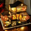 Japanese traditional miniature house with warm LED lights Japanese traditional miniature house with warm LED lights
