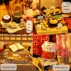 Japanese traditional miniature house with warm LED lights Japanese traditional miniature house with warm LED lights