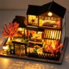 Japanese traditional miniature house with warm LED lights Japanese traditional miniature house with warm LED lights