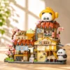 Panda Fish Market Building Blocks set with cute panda figures, fish shop, flowers and colourful market details Panda Fish Market Building Blocks set with cute panda figures, fish shop, flowers and colourful market details