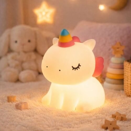cute little unicorn silicone lamp