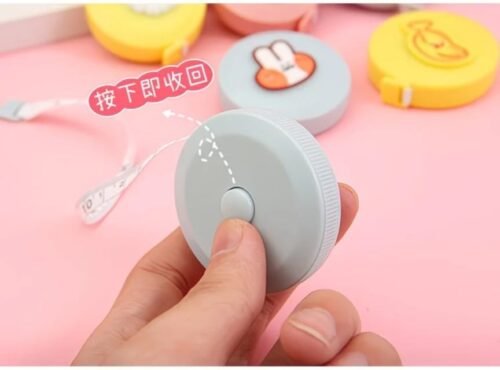 Cute mini retractable tape measures with pastel flower, rainbow, bunny and daisy designs