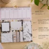 Minimalist Marble Weekly Planner Sticky Notes Set with memo pads, page markers, and weekly planner on a wooden desk. Minimalist Marble Weekly Planner Sticky Notes Set with memo pads, page markers, and weekly planner on a wooden desk.