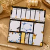 Butterfly Weekly Planner Sticky Notes Set with memo pads, sticky notes, page markers, and lined note pad on a desk.