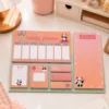 Kawaii Panda Weekly Planner Sticky Notes Set with weekly planner, to-do list, memo pads, sticky notes, and page markers on a wooden desk. Kawaii Panda Weekly Planner Sticky Notes Set with weekly planner, to-do list, memo pads, sticky notes, and page markers on a wooden desk.