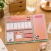 Kawaii Panda Weekly Planner Sticky Notes Set with weekly planner, to-do list, memo pads, sticky notes, and page markers on a wooden desk. Kawaii Panda Weekly Planner Sticky Notes Set with weekly planner, to-do list, memo pads, sticky notes, and page markers on a wooden desk.