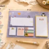 Cute Penguin Sticky Notes Planner Set with weekly planner, to-do list, memo pads, sticky notes, and page markers on a wooden desk.