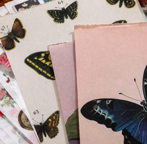 Vintage Butterfly Sticker Book with floral, botanical, paper, and transparent PET stickers for journaling, scrapbooking, and DIY crafts. Vintage Butterfly Sticker Book with floral, botanical, paper, and transparent PET stickers for journaling, scrapbooking, and DIY crafts.