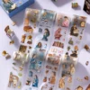 Vintage reading PET tape set with four decorative rolls featuring books, readers and cozy lifestyle illustrations Vintage reading PET tape set with four decorative rolls featuring books, readers and cozy lifestyle illustrations