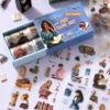 Vintage reading PET tape set with four decorative rolls featuring books, readers and cozy lifestyle illustrations Vintage reading PET tape set with four decorative rolls featuring books, readers and cozy lifestyle illustrations