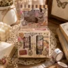 Vintage washi tape set with retro collage designs, floral details, stamps and decorative paper motifs Vintage washi tape set with retro collage designs, floral details, stamps and decorative paper motifs