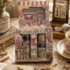 Vintage butterfly washi tape set with pink floral, postcard, stamp and butterfly designs Vintage butterfly washi tape set with pink floral, postcard, stamp and butterfly designs