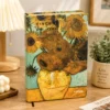Van Gogh Sunflowers Notebook with golden sunflower artwork on a green and yellow vintage-style cover