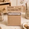 Coffee sticky notes with checklist layout and cute coffee bean design Coffee sticky notes with checklist layout and cute coffee bean design