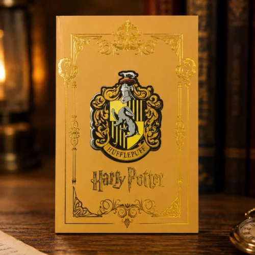 Harry Potter Hufflepuff sticky memo notepad with multiple themed memo pads in gold and brown Harry Potter Hufflepuff sticky memo notepad with multiple themed memo pads in gold and brown
