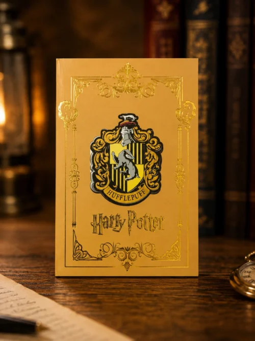 Harry Potter Hufflepuff sticky memo notepad with multiple themed memo pads in gold and brown Harry Potter Hufflepuff sticky memo notepad with multiple themed memo pads in gold and brown