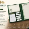Harry Potter Hufflepuff sticky memo notepad with multiple themed memo sections in a golden brown design Harry Potter Hufflepuff sticky memo notepad with multiple themed memo sections in a golden brown design