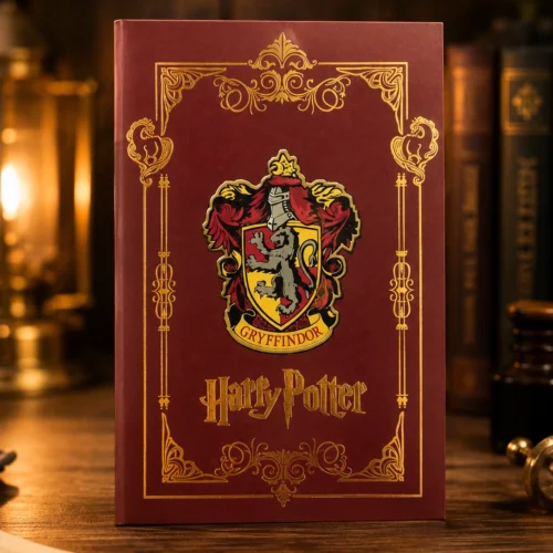 Harry Potter Hufflepuff sticky memo notepad with multiple themed memo sections in a golden brown design Harry Potter Hufflepuff sticky memo notepad with multiple themed memo sections in a golden brown design