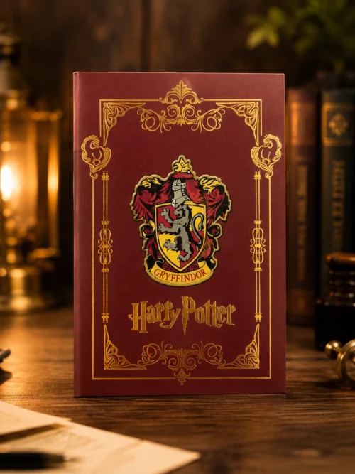 Harry Potter Hufflepuff sticky memo notepad with multiple themed memo sections in a golden brown design Harry Potter Hufflepuff sticky memo notepad with multiple themed memo sections in a golden brown design